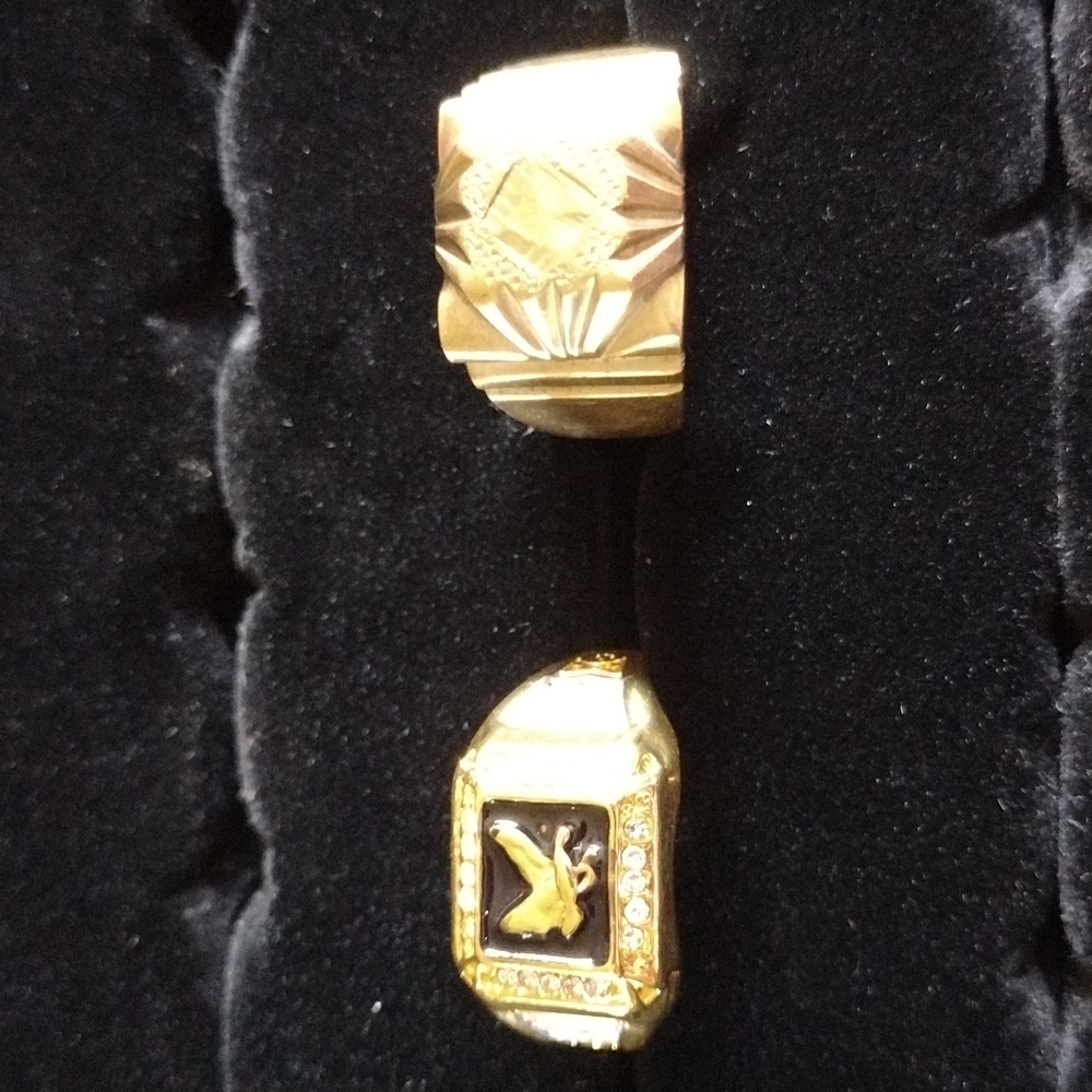 2 Gold tone Stainless Steel Men's Rings